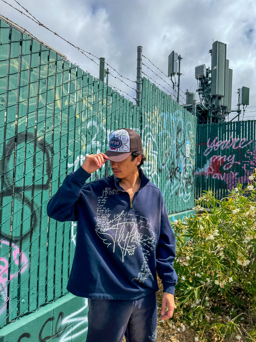 1/1 Hand Stitched Denim Patch Trucker Hat