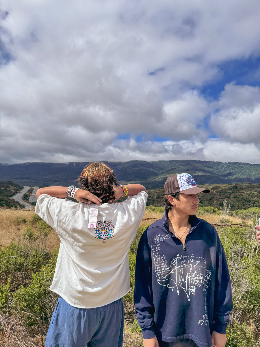Swerve, Sun Fade Raw Edge Quarter-Zip