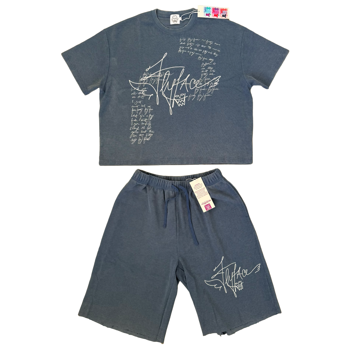 Breeze, Vintage SunFade Waffle Raw Tee & Shorts