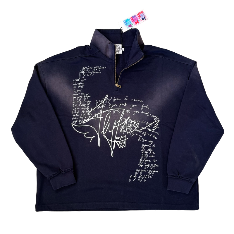 Swerve, Sun Fade Raw Edge Quarter-Zip